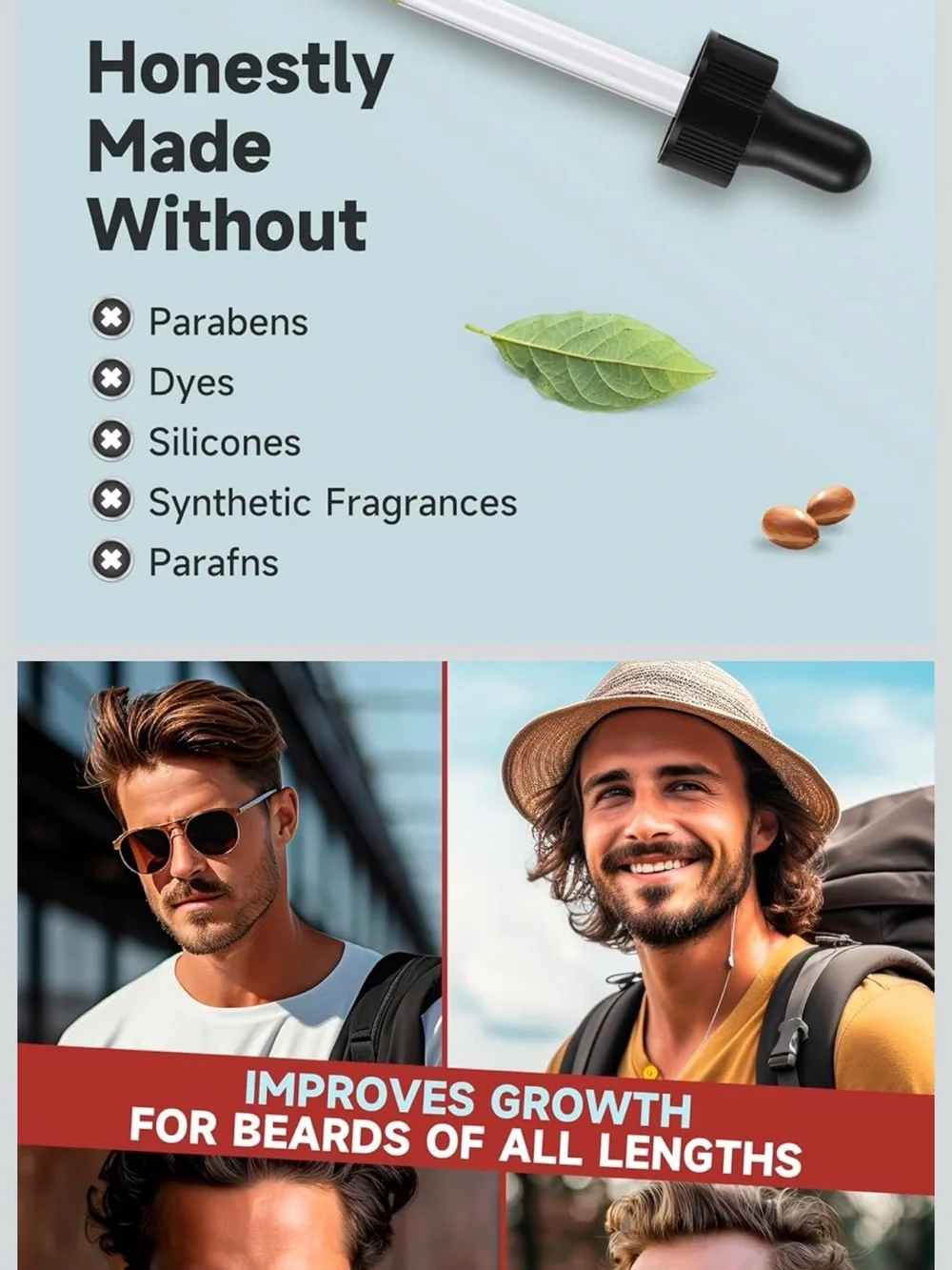 5% Biotin Beard Growth Oil - Vanilla - Orange (Bundle of 2)